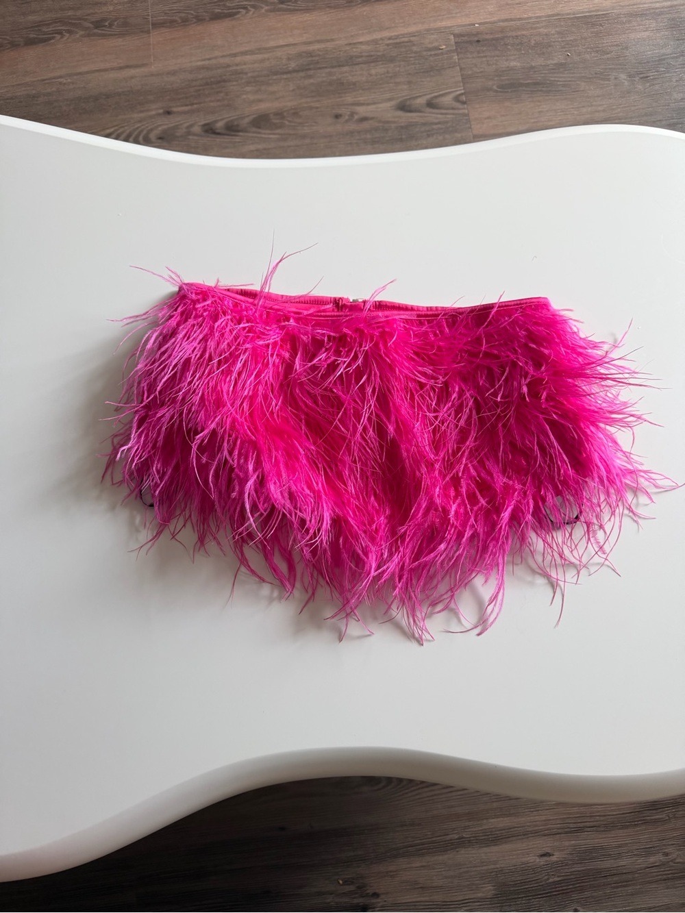 Missguided Hot Pink Feathered Crop Top